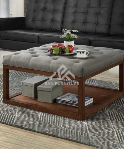 Stylish Sagan Upholstered Storage Ottoman Table